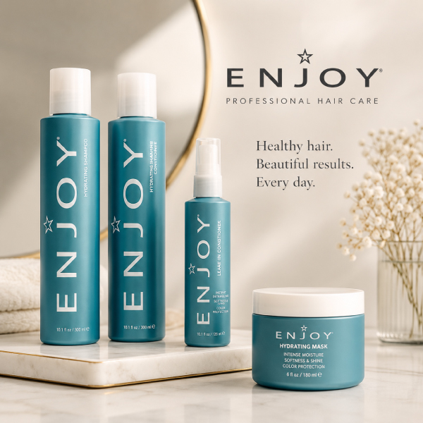 ENJOY-Professional-Hair-Care-Products-_-Avissa-Salon-Ann-Arbor ENJOY Professional Hair Care products including shampoo, conditioner, and styling products available at Avissa Salon in Ann Arbor, Michigan.