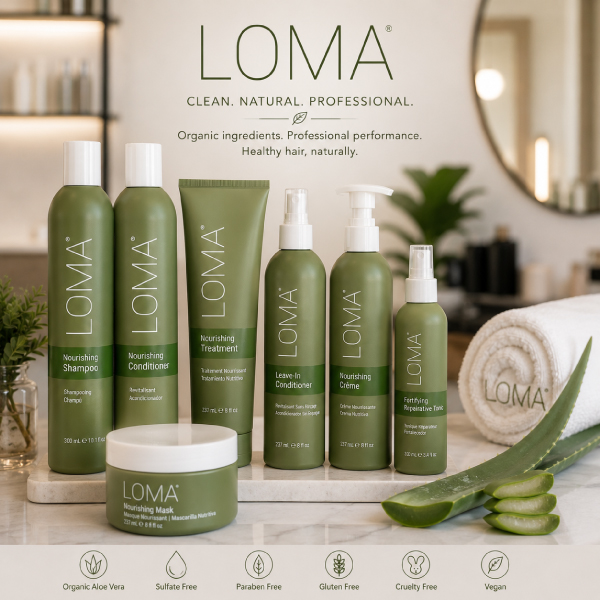LOMA-Professional-Hair-Care-Products-_-Avissa-Salon-Ann-Arbor LOMA professional hair care products including shampoo, conditioner, treatments, and styling products available at Avissa Salon in Ann Arbor, Michigan.